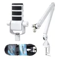 Rode Podmic professionelles Podcast-Mikrofon Weiss + PSA1+ Gelenkarm Weiss + keepdrum XLR-Kabel