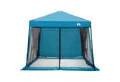 vidaXL Kuppelzelt Camping-Zelt-Set mit Dach 2 pcs Blau Taffeta und Stoff, (2 tlg)