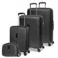 REDOLZ Hartschalen Koffer-Set-4-teilig | S 55 cm (ohne Laptopfach) + M 66 cm + L 77 cm + Beauty-Case | alle Koffer 5 cm Dehnfalte | leichte 2,9 kg / 3,7 kg / 4,4 kg / 1,1 kg (Essentials 14)