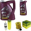 Motor-Öl 6L MANNOL Diesel TDI 5W-30+MANN-FILTER Filterpaket für BMW 5er F10 520i