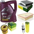 MANN-FILTER Inspektionspaket MANNOL 5L Diesel TDI 5W-30 für BMW 5er 528i