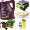 MANN-FILTER Inspektionspaket MANNOL 5L Diesel TDI 5W-30 für BMW 5er 520i