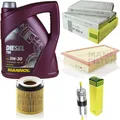 MANN-FILTER Inspektionspaket MANNOL 5L Diesel TDI 5W-30 für BMW 5er 528i