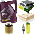 MANN-FILTER Inspektionspaket MANNOL 5L Diesel TDI 5W-30 für BMW 5er 528i