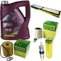 MANN-FILTER Inspektionspaket MANNOL 5L Diesel TDI 5W-30 für BMW 3er 316i