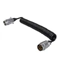 Pro Plus Spiral-Anhängerkabel, 4,5m mit 2 Steckern 7-polig aus Metall