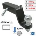 Höhenverstellbar Anhängebock US-Adapter 2 Zoll - 51x51 mm (Höhe -30mm)