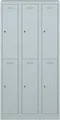 BISLEY Spind lichtgrau PL3050T2645, 6 Schließfächer 90,0 x 50,0 x 180,0 cm
