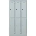 Bisley Primary Stahl Schließfach 2 Türen 3 abteile 600 x 500 x 1.800 mm Hellgrau