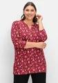 sheego Große Größen: 3/4-Arm-Shirt mit Blumendruck, aus Viskosejersey, weinrot gemustert, Gr.40/42-56/58 15302502115