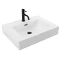 Rea Aufsatzwaschbecken Alison White Waschtisch Handwaschbecken Waschschale Waschbecken für Badezimmer aus hochwertiger Keramik 46 x 61 x 12 cm (Weiß)