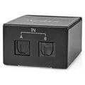 Nedis Digital-Audio-Switch | 2-Weg | Anschlüsse - Eingang: DC Power / 2x TosLink | Anschlüsse - Ausg (ASWI2512BK)