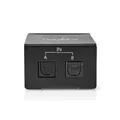 Nedis Digital-Audio-Switch - 2-Weg - Audio- / Video- / Dateneingänge: DC Power / 2x TosLink - Audio- / Video- / Datenausgänge: TosLink Female - Handbuch / Schalter - Metall - Schwarz