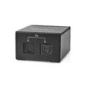 Nedis Digital-Audio-Switch | 2-Weg | Anschlüsse – Eingang: DC Power / 2X TosLink | Anschlüsse – Ausgang: TosLink Buchse | Handbuch/Schalter | Metall | Schwarz