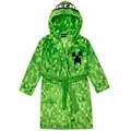 Minecraft Kinderbademantel Minecraft Bademantel Kinder Jungen Fleece Morgenmantel mit Kapuze grün 152