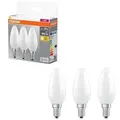 3er OSRAM E14 LED Base Classic B 60  Kerze matt 5,9W wie 60W warmweiß für Kronleucher und schmale Leuchten
