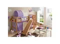 TiCAA Hochbett mit Rutsche Podestbett "Tino" Buche Natur Classic teilbar mit Farbauswahl