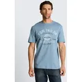 TOM TAILOR T-Shirt T-Shirt T-Shirt mit Logo-Print blau M