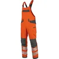 Würth MODYF Arbeitslatzhose Neon EN 20471 2 Hi-Vis Hose mit Latz Professionelle, Männer Latzhose mit Reflexstreifen orange 52