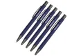WESTCOTT Druckkugelschreiber Premium Kugelschreiber 5 Stück Blau, XB 1,4mm blaue Tinte, (Vorteilspack, 5-tlg), aus Aluminium, dokumentenecht
