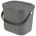 Rotho Abfallsammler Albula, Anthrazit, Kunststoff, 6 L, 23.5x20x20.8 cm, Blauer Engel, Reach, DIN EN ISO 9001, Küchen, Küchenausstattung, Mülleimer