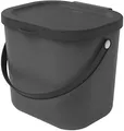 Rotho Albula Biomülleimer 6l mit Deckel für die Küche, Kunststoff (PP) BPA-frei, anthrazit, 6l (23,5 x 20,0 x 20,8 cm)