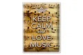 Femer GmbH Metallschild Spruch 30x40cm Keep Calm and love music, (1 St), gewölbte Oberfläche, abgerundete Ecken, umgeschlagene Kanten