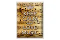 Blechschild Spruch 30x40 cm Keep Calm and love music Metall Deko Schild