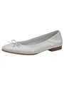 Tamaris Damen Ballerina Leder flach, weiß, 37 EU