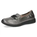 Caprice Damen Slipper aus Leder Bequem, Silber (Dk Grey Metal.), 40 EU