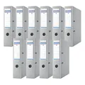 DONAU Premium Ordner Breit 10er Pack/DIN A4 / 7,5 cm / 10 Stück/Grau/Kunststoffbezug PP/Carton Papier Schlitzordner Büroordner Aktenordner Ringordner/Grünen Punkt
