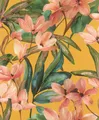Rasch tesa Selbstklebende Tapete Magnolia - Strukturierte Vliestapete Floral mit Blumen in Orange, Grün, Pink - Einfaches Anbringen, Ohne Kleister - 6,00m x 0,53m
