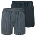 Schiesser Weiter Boxer Boxershorts Multipacks (2er Pack) ideal als Geschenk, mit Eingriff blau 12