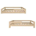 Need Sleep Montessori Bett am Boden 2in1 Kinder Bodenbett umbaubar zum Kleinkindbett 90x180 mit Rausfallschutz Lattenrost niedrig Kids Floor Bed Bodentief Kinderbett ab 2 Jahre Mädchen Junge