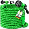 TRESKO® Flexibler Gartenschlauch Wasserschlauch flexibel dehnbarer Flexischlauch 7,5m - Grün