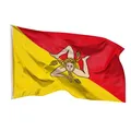 PHENO FLAGS Sizilien Flagge 90x150cm - wetterbeständige Fahne mit Messingösen, 100% Polyester, robuste Doppelnaht & in lebendigen Farben - ideal für Flaggen-Liebhaber