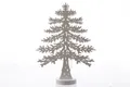 Lumineo LED Baum LED Baum Silhouette Sperrholz weiß 45 cm batteriebetrieben