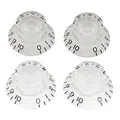 Musiclily Pro Metrische Größe 18 Splines Hutform Potiknopfe Top Hat Bell Knobs für Epiphone Les Paul SG Style E-Gitarre, Transparent(4er Set)