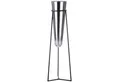 GILDE Dekovase FUTURE Vase - silber - Glas, Metall - H. 82cm - Deko (1 Stück), Kegelförmige Vase - Blumenvase für Tischdeko und Deko Vasen