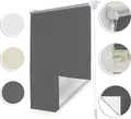 Thermo-Rollo Klemmfix ohne Bohren Verdunkelungsrollo mit Montageschiene Hitzeschutzrollo Sichtschutz Anthrazit,45 cm x 150 cm (B x L)