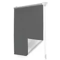 ROOMY Thermo-Rollo Klemmfix ohne Bohren Verdunkelungsrollo mit Montageschiene Hitzeschutzrollo Sichtschutz Anthrazit, 45 cm x 150 cm (B x L)