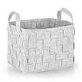 N8WERK Aufbewahrungskorb Filz-Aufbewahrungstasche mit Henkel, Griff in S und M, S: 40x30x30cm, M: 35x25x25cm grau 30 cm x 30 cm x 40 cm