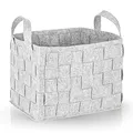 N8WERK Filz-Aufbewahrungskorb mit Griff 40x30x30cm | Ideal zur Aufbewahrung von Kaminholz & Zeitschriften | Strapazierfähig & vielseitig | Faltbarer Aufbewahrungskorb zur Lagerung [Hellgrau]