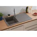 Küchenspüle Einbauspüle Spüle Granit Mineralite 86 x 50 Grau Respekta Boston - Silber
