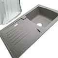 Respekta Boston Mineralitespüle in Betongrau / 1 Becken Einbauspüle in 86 x 50 c