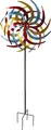 XXL Windrad Windspiel Tricolor (Rot, Gelb, Petrol) aus Metall
