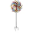 XXL Metall Windrad Tricolor (Rot, Gelb, Petrol) Metall Höhe ca. 210cm  ca. Ø61cm