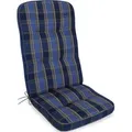 Herlag Hochlehnerauflage Tilly 123x50x9cm Blau-Kariert Fleckschutz extra weich - Blau