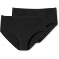 SCHIESSER Damen Slip 2er Pack - Midi-Slip, Cotton Stretch, uni