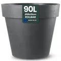 XL Pflanzkübel / Pflanztopf „LIKE“ Ø58xH51 cm - Anthrazit - Rund, Rollbar - UV- & Wetterfest - Robuster Blumentopf in Natur Stein Optik - Grau